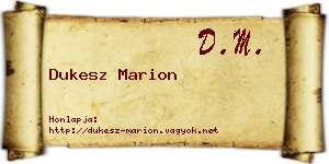Dukesz Marion névjegykártya